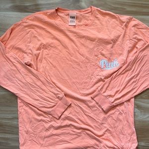 Long sleeve pink pocket tee